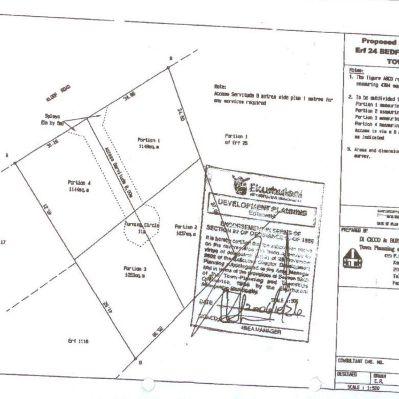 Bedfordview – Prime Development Land with Subdivision in Place
